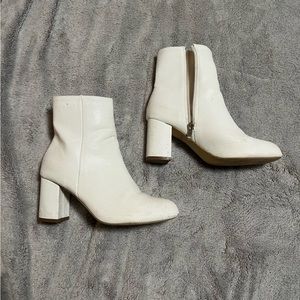 Cute White Heeled Ankle Boot
